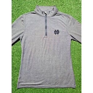 Gold Notre Dame 1/4 Zip Performance Pullover 'Grayish Blue' (Women's S)